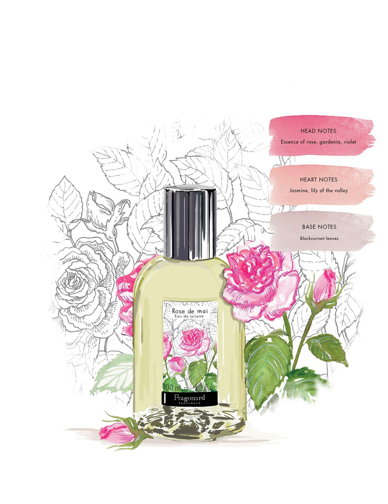 Rose de Mai eau de toilette 100ml, imported from the UK