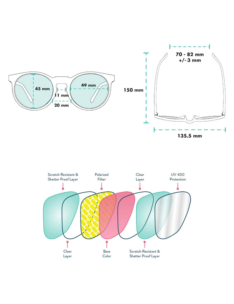 Goodr round sunglasses with polarised black lenses, UK version