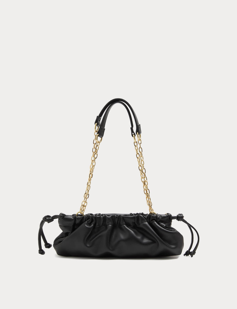 M&S ruched shoulder bag with gold chain strap, UK version
