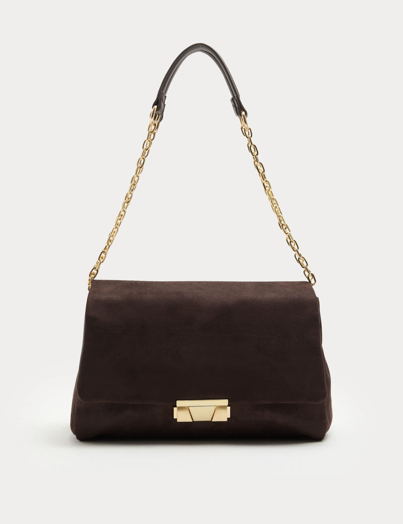 M&S croc effect suedette shoulder bag with double chain (British brand)