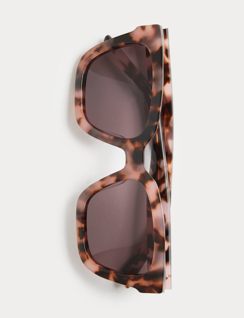 Autograph oversized acetate sunglasses with animal print, imported from the UK