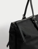 M&S top handle shoulder bag, wipe-clean fabric, roomy interior (British brand)
