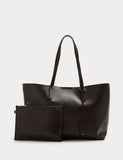 M&S faux leather shopper bag with handles and detachable purse, UK version