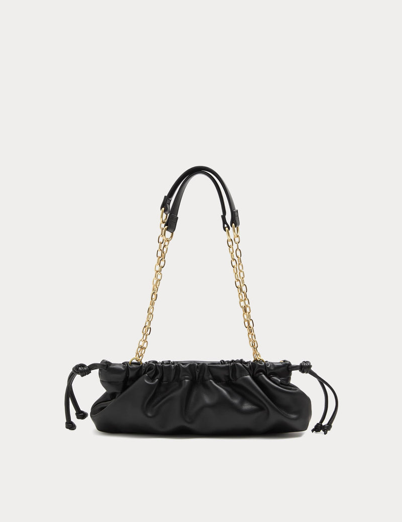 M&S ruched shoulder bag with gold chain strap, UK version
