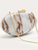 M&S marble pearl clutch bag with gold-tone hardware (British brand)