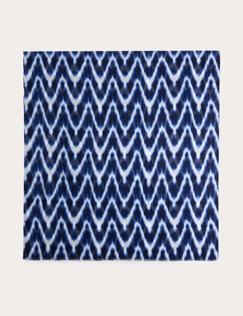 M&S linen blend ikat printed scarf - British product