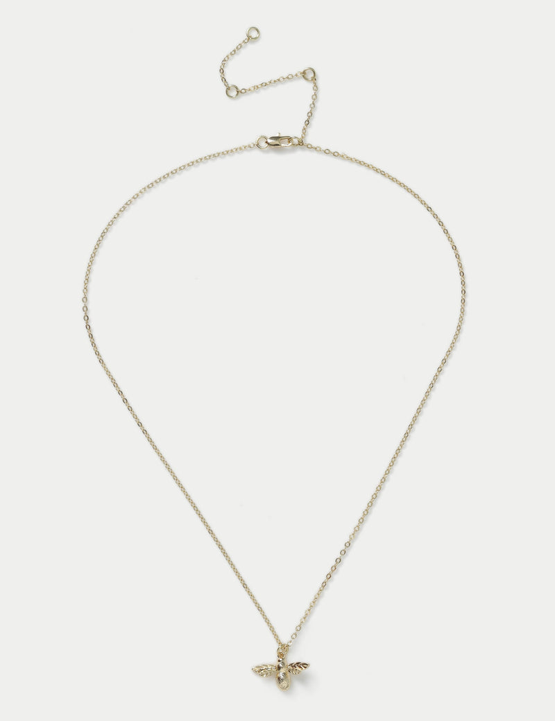 M&S 14ct gold plated bee necklace UK jewellery, imported from the UK