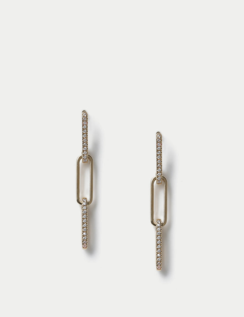 Marks & Spencer 14ct gold plated link drop earrings (British brand)