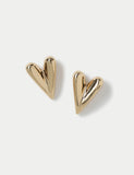 M&S elongated heart stud earrings 20mm width (British brand)
