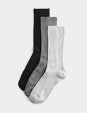 M&S 3 pack supersoft ribbed crew socks - British product