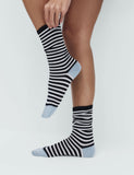 M&S rayon striped crew socks 2 pack (British brand)