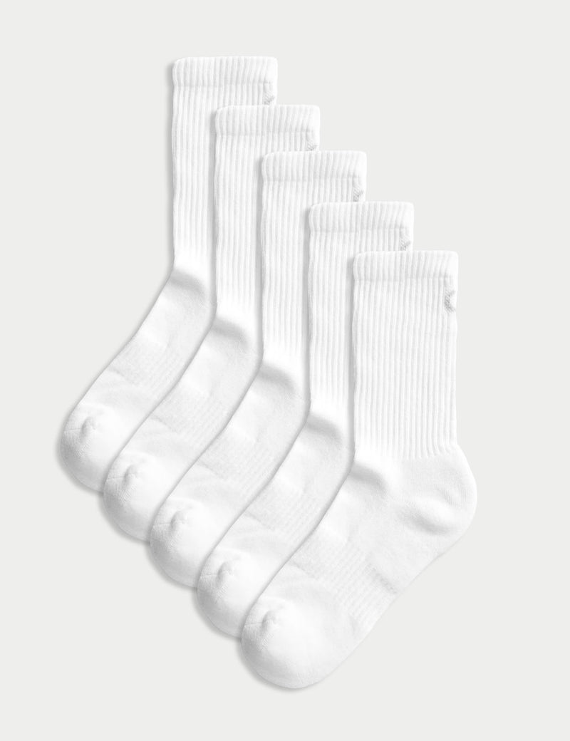 Goodmove cotton rich cushioned crew socks 5-pack, imported from the UK