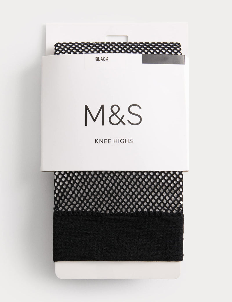 M&S Fishnet Knee Highs with added stretch, imported from the UK