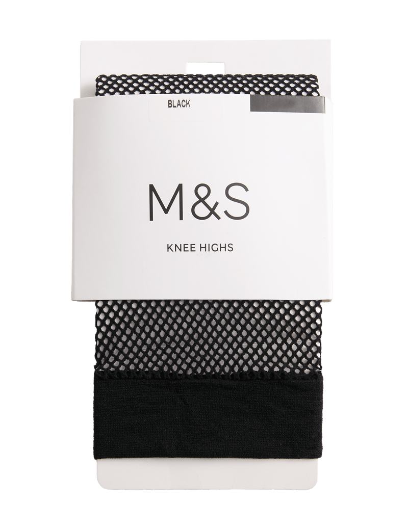 M&S Fishnet Knee Highs with added stretch, imported from the UK