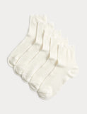 M&S Collection 5 Pack Supersoft Ribbed Quarter Socks