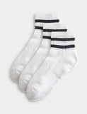 Goodmove cotton rich striped quarter socks 3 pack, imported from the UK