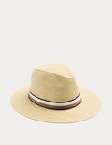 M&S striped band fedora hat (British brand)