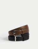 M&S smart belts 2 pack gold silver buckles - British product