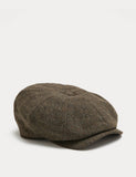 M&S herringbone baker boy hat wool-rich - British product