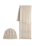 Autograph pure merino wool cable knit oversized scarf and hat set, imported from the UK