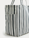 M&S Canvas Striped Shopper Bag, UK version