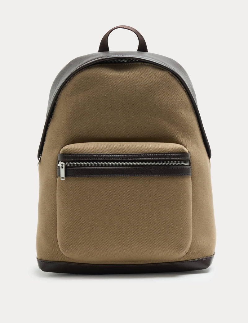 M&S Textured Twill Mix Backpack in cotton and polyurethane, British brand