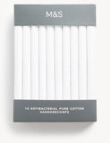 M&S antibacterial pure cotton handkerchiefs 10 pack, imported from the UK