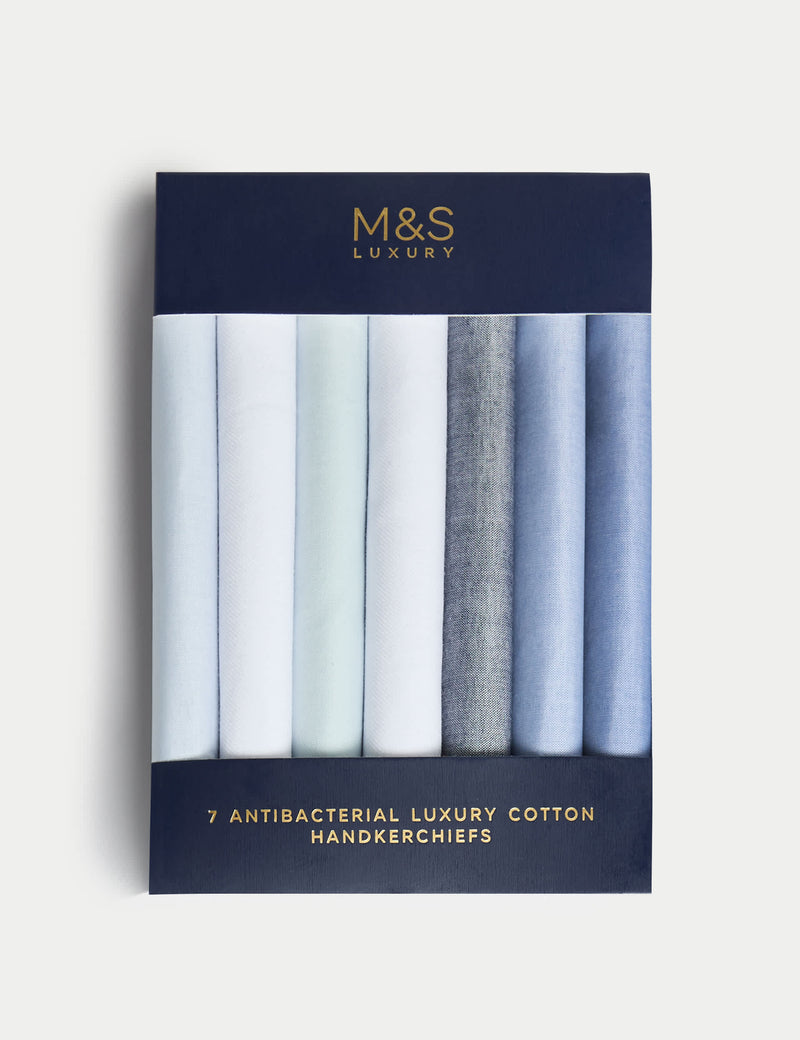 M&S antibacterial cotton handkerchiefs 7pk (British brand)