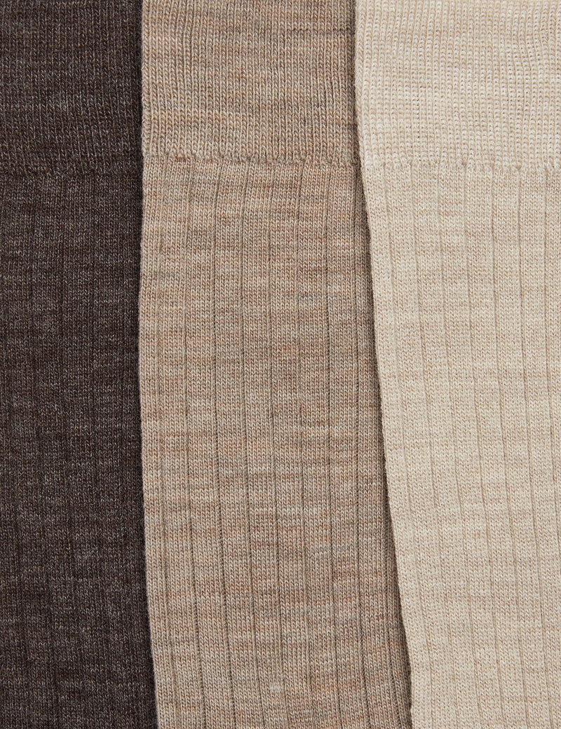 Autograph 3 Pack Lambswool Rich Socks
