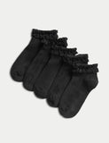 Frill Trainer Liners 5-pack children's socks, imported from the UK