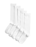 Cotton Rich Knee High Socks 5 Pack (6 Small-7 Large)