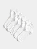 Cotton rich bow knee high socks 5 pack size 6-7 imported UK