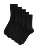 Ribbed school socks 5 pack ankle length Freshfeet technology, UK version
