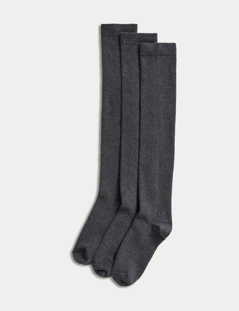 Cotton rich over the knee socks 3 pack (British brand)