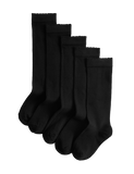 5 Pack Knee High Socks with Scallop Trim