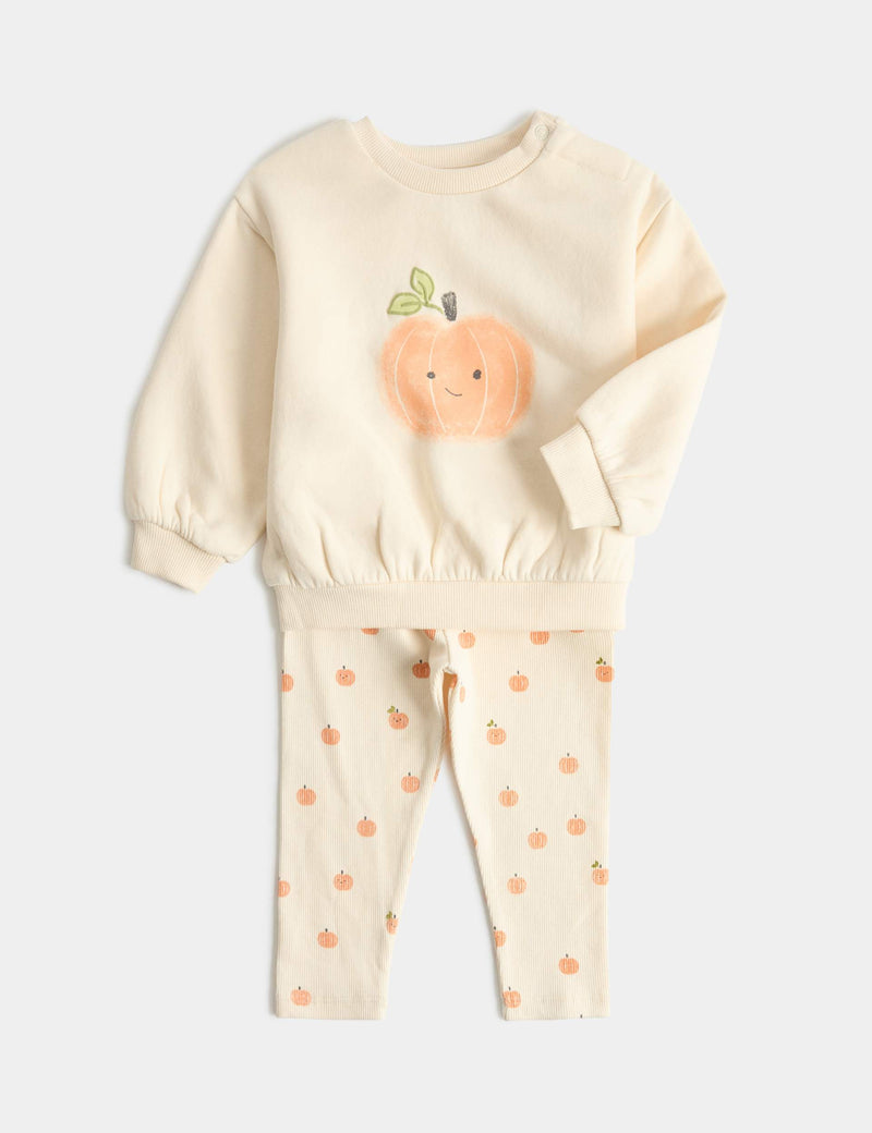 Cotton rich Halloween pumpkin sweat set 0-3 years - British product