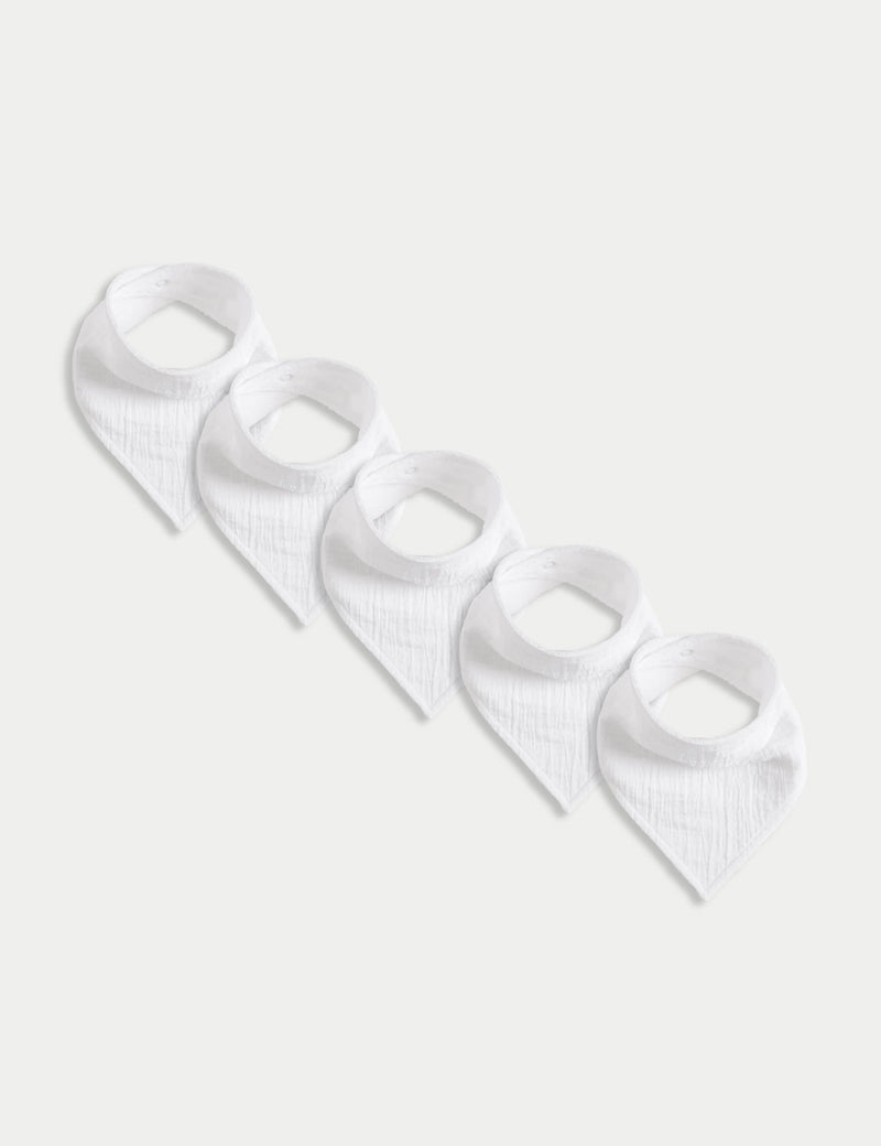 Cotton rich baby dribble bibs 5 pack (British brand)