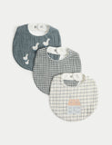 Pure cotton baby dribble bibs 3 pack, UK version