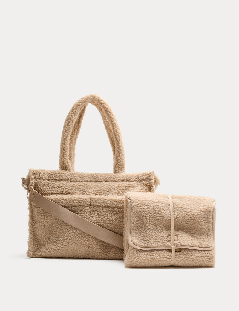 Borg changing bag set with matching mat, imported from the UK