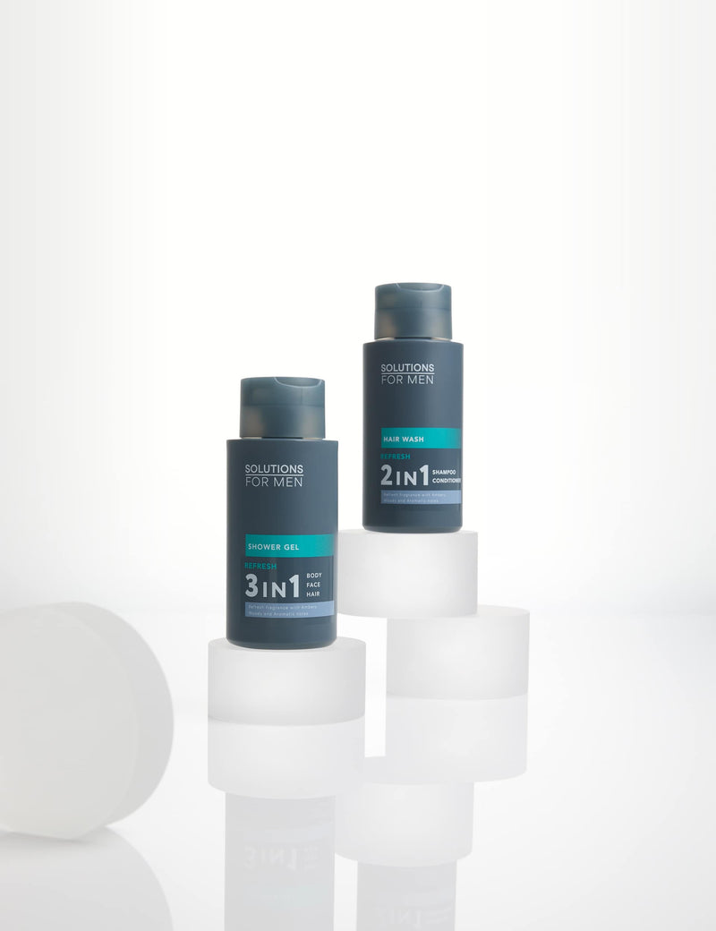 Solutions for Men REFRESH Edit grooming set 300ml each, imported from the UK