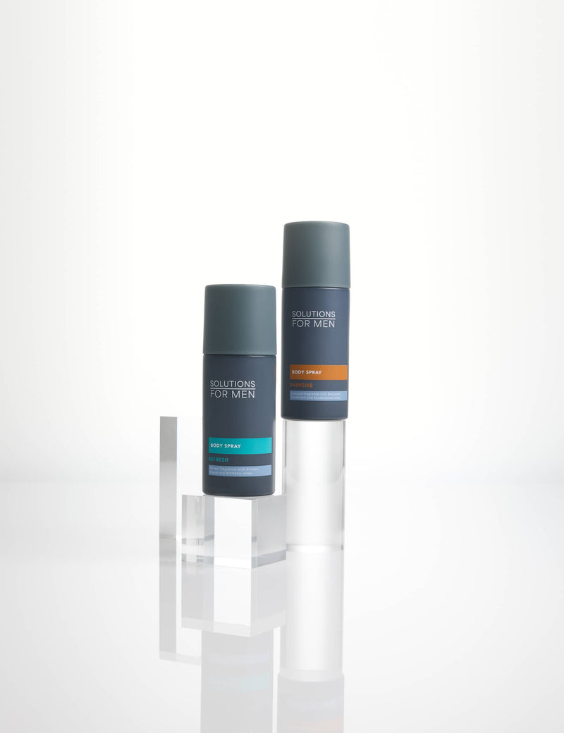 Solutions Energise and Refresh body spray set, British product