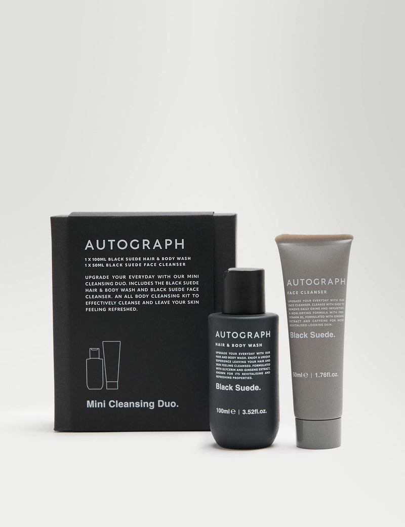 Autograph Black Suede mini cleansing duo set (British brand)