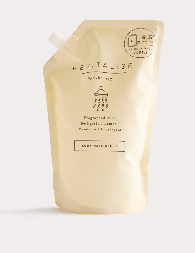 Apothecary Revitalise body wash refill 1000ml, UK version