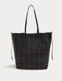 Jaeger pure leather lattice tote bag (British brand)