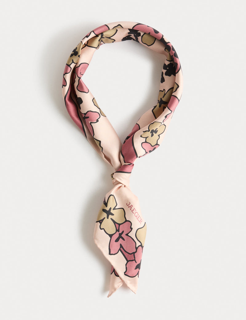 Jaeger silk floral scarf 64cm - British product