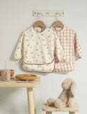 Mamas & Papas dribble bibs 2 pack checked cherry prints, UK version