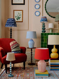 John Lewis Malton green ceramic table lamp with linen shade, UK version