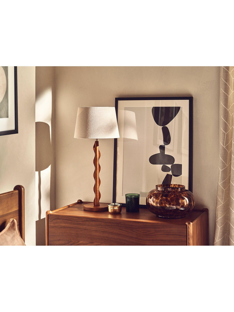 John Lewis Wiggle table lamp H66cm stained ash wood, UK version