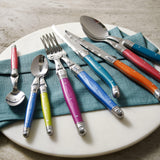 Laguiole children's stainless steel cutlery set with iridescent handles, 3 piece, UK version