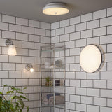 Astro Anton bathroom wall light polished chrome opal glass, UK version